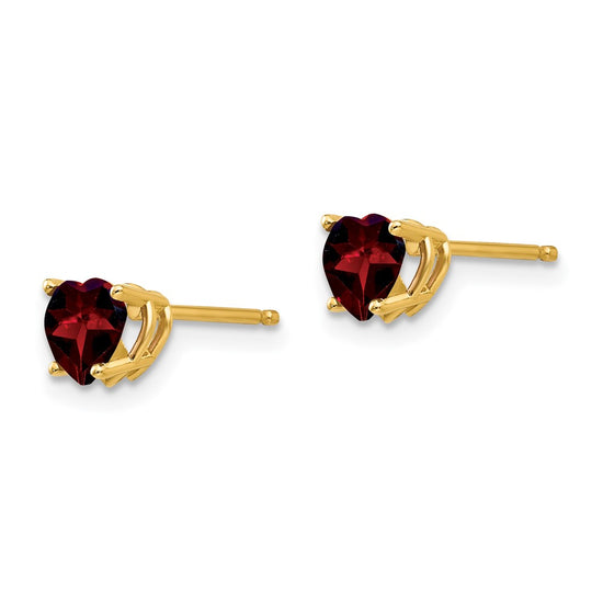 14k Heart Gemstone earring