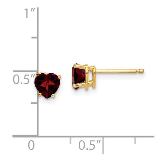 14k Heart Gemstone earring