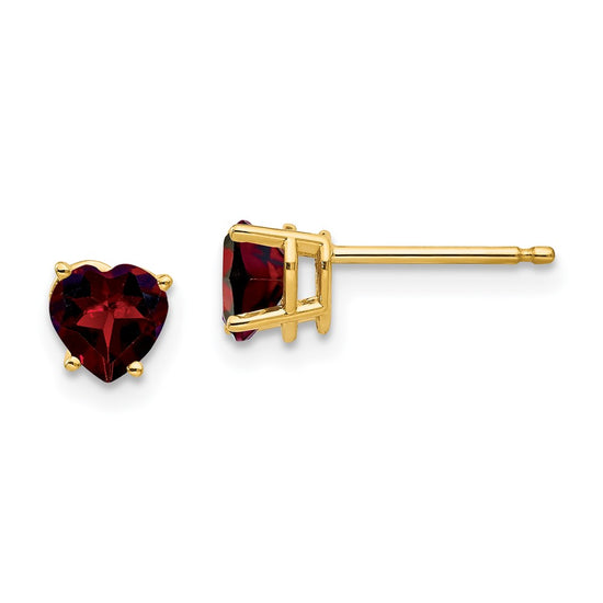 14k Heart Gemstone earring