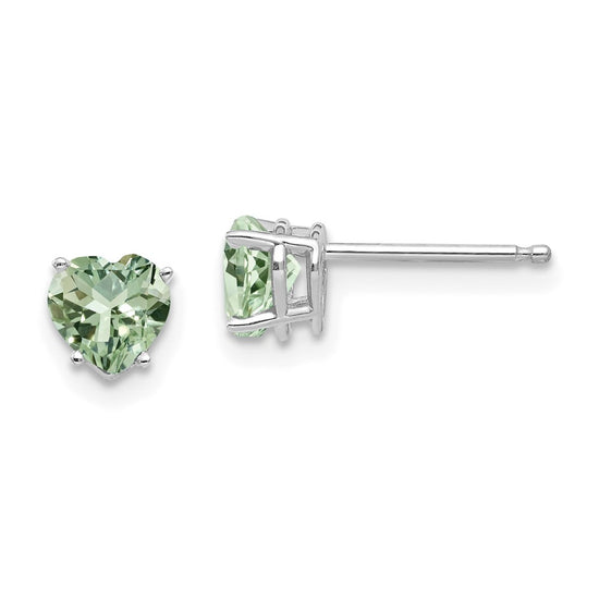 14k Heart Gemstone earring