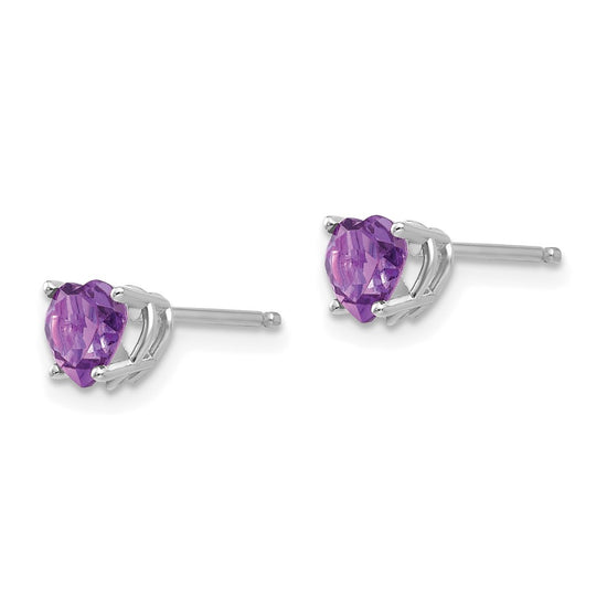 14k Heart Gemstone earring