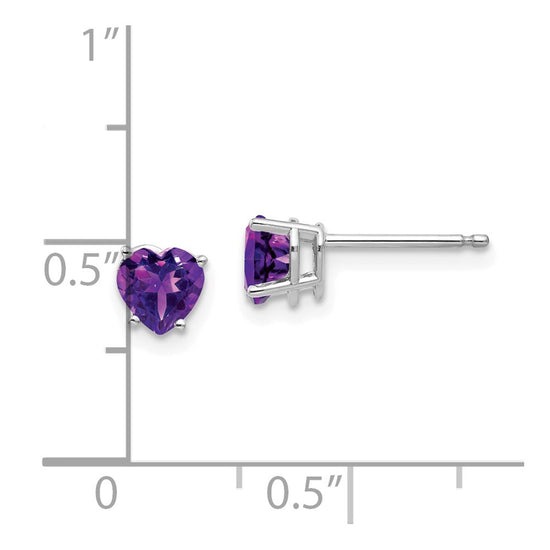 14k Heart Gemstone earring