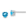 14k Heart Gemstone earring