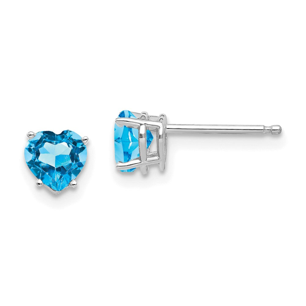 14k Heart Gemstone earring