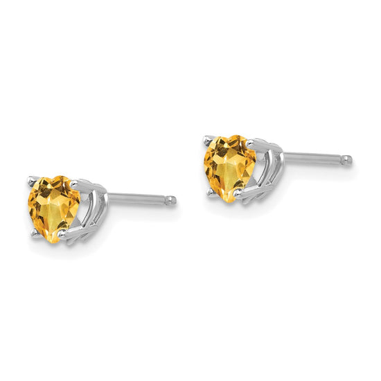 14k Heart Gemstone earring