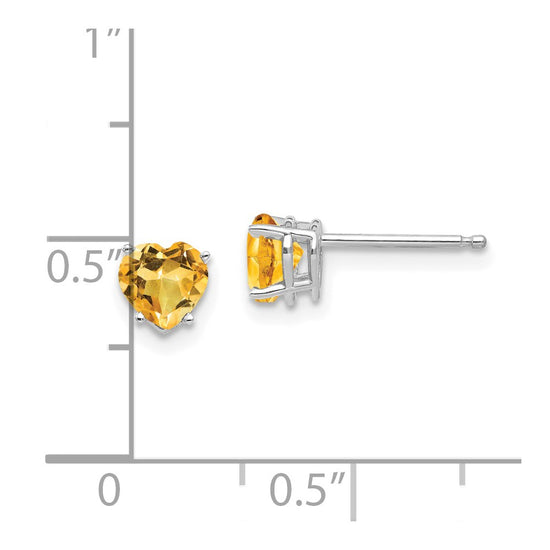 14k Heart Gemstone earring