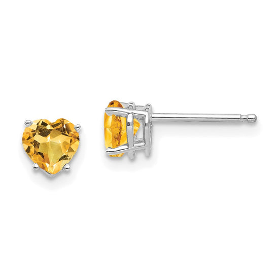 14k Heart Gemstone earring