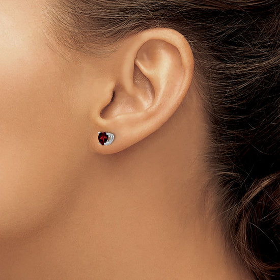 14k Heart Gemstone earring