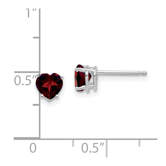 14k Heart Gemstone earring