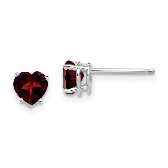 14k Heart Gemstone earring