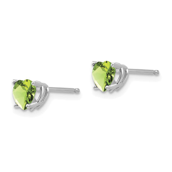 14k Heart Gemstone earring