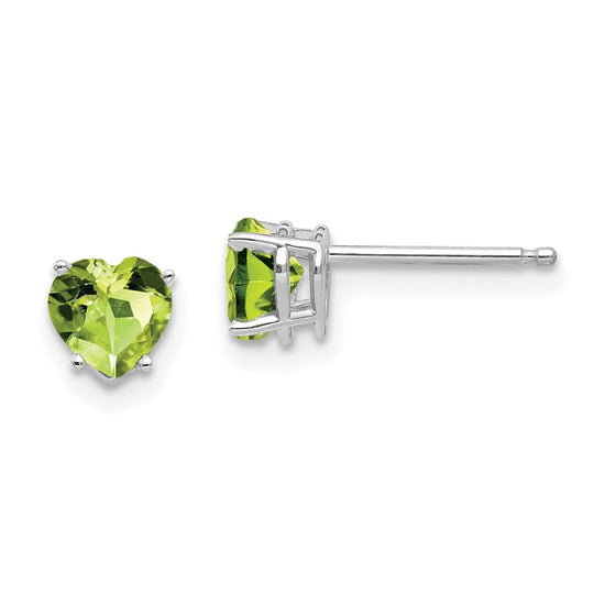 14k Heart Gemstone earring
