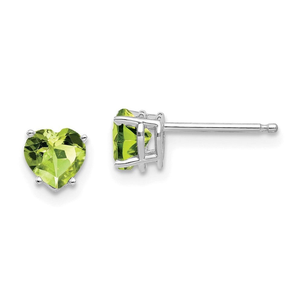 14k Heart Gemstone earring