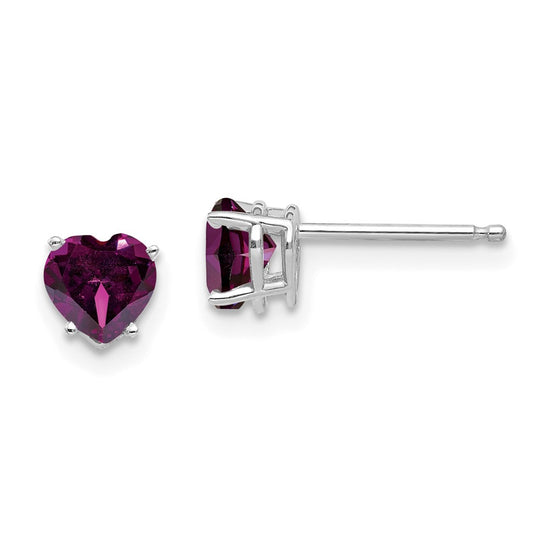 14k Heart Gemstone earring