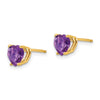 14k Heart Gemstone earring