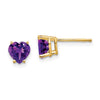 14k Heart Gemstone earring