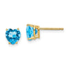 14k Heart Gemstone earring