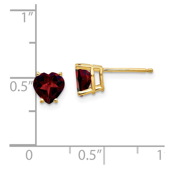 14k Heart Gemstone earring