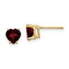 14k Heart Gemstone earring