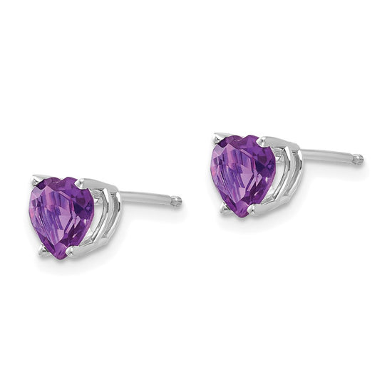 14k Heart Gemstone earring