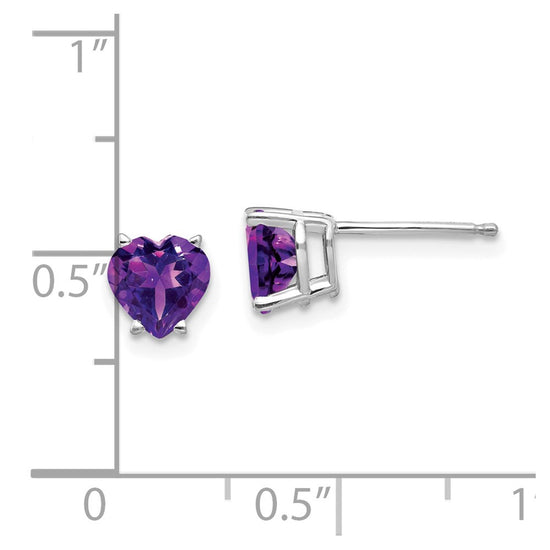 14k Heart Gemstone earring