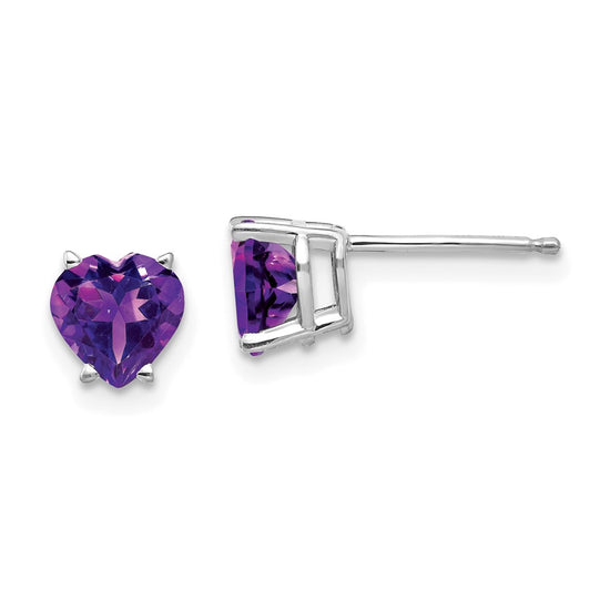 14k Heart Gemstone earring