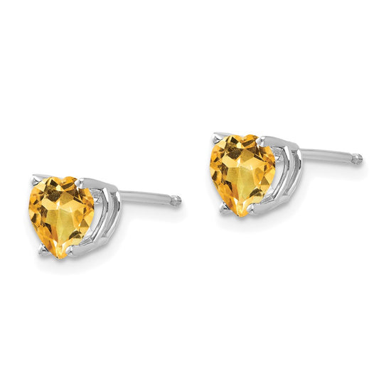 14k Heart Gemstone earring