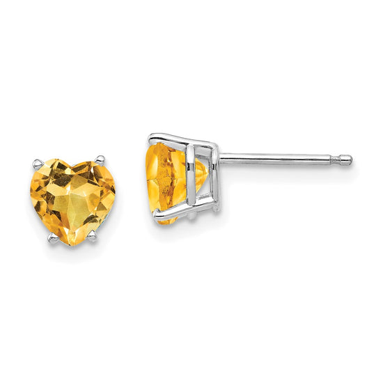 14k Heart Gemstone earring