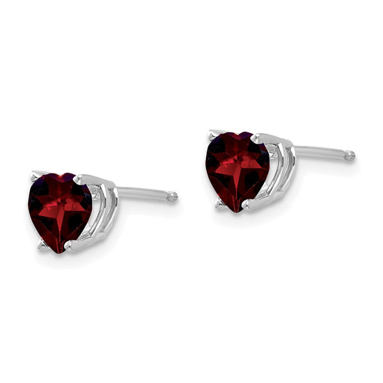 14k Heart Gemstone earring
