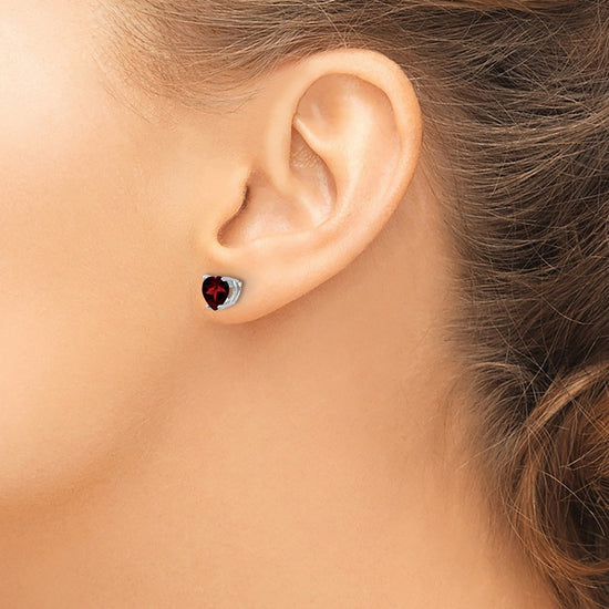14k Heart Gemstone earring