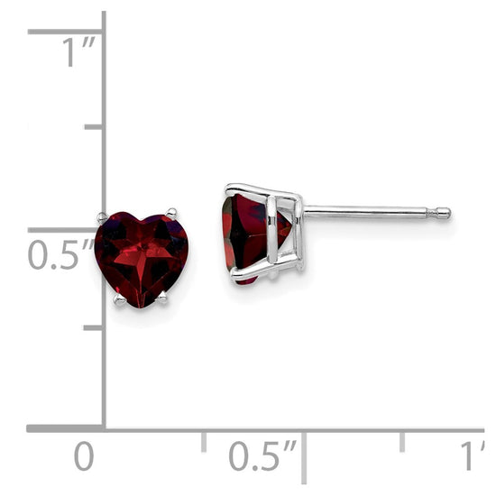 14k Heart Gemstone earring