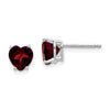 14k Heart Gemstone earring