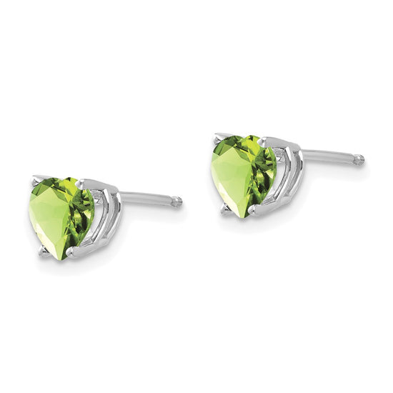 14k Heart Gemstone earring