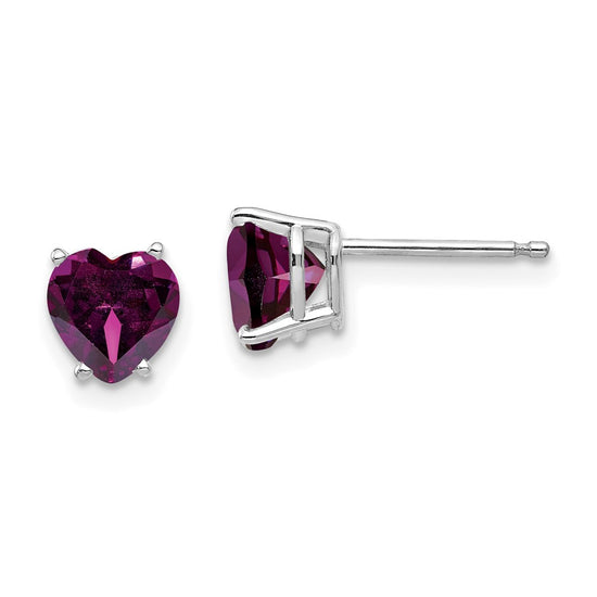 14k Heart Gemstone earring