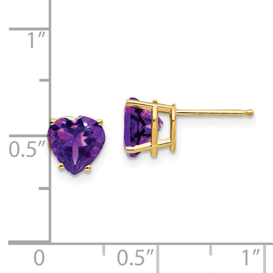 14k Heart Gemstone earring