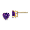 14k Heart Gemstone earring