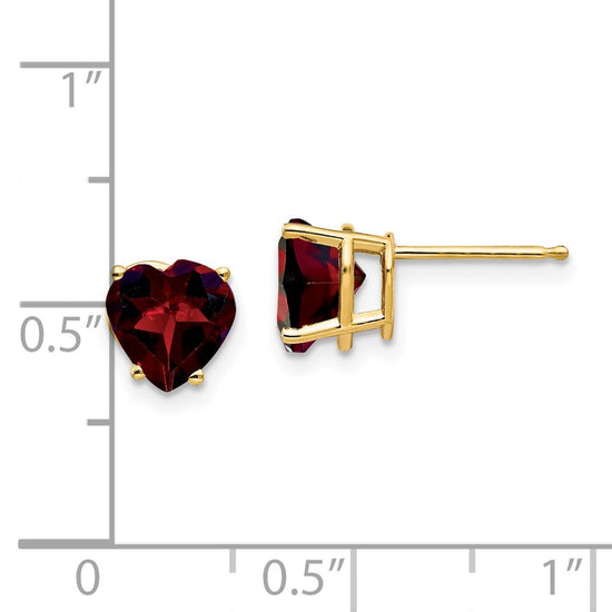 14k Heart Gemstone earring