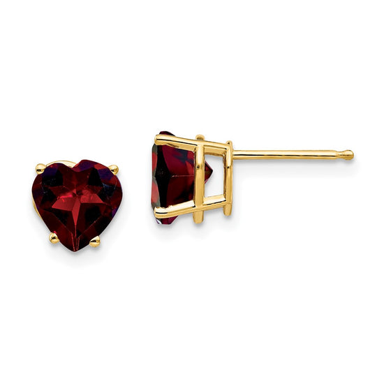14k Heart Gemstone earring
