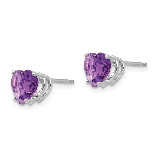 14k Heart Gemstone earring