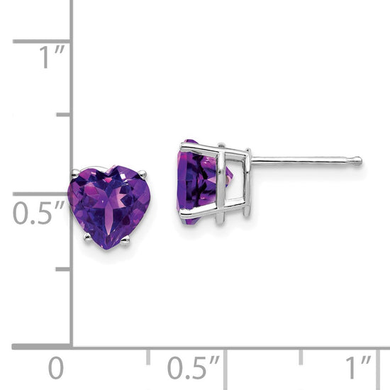14k Heart Gemstone earring