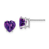 14k Heart Gemstone earring