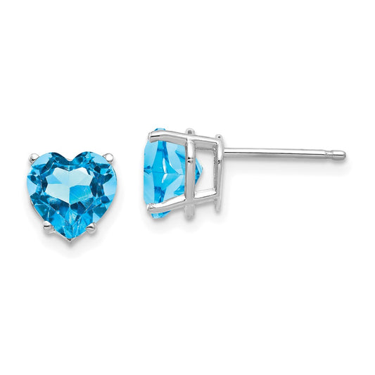 14k Heart Gemstone earring