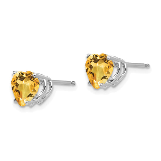 14k Heart Gemstone earring