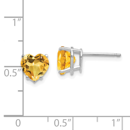 14k Heart Gemstone earring