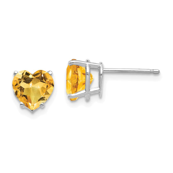 14k Heart Gemstone earring