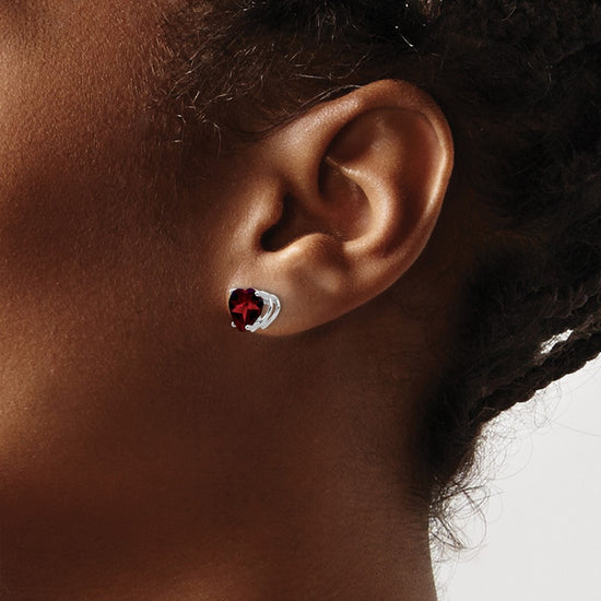 14k Heart Gemstone earring