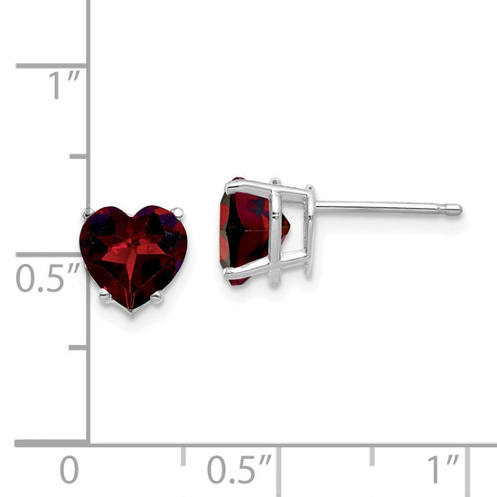 14k Heart Gemstone earring