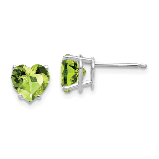 14k Heart Gemstone earring