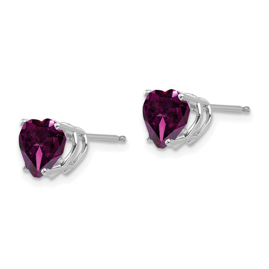 14k Heart Gemstone earring