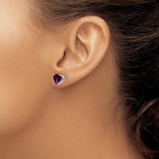 14k Heart Gemstone earring